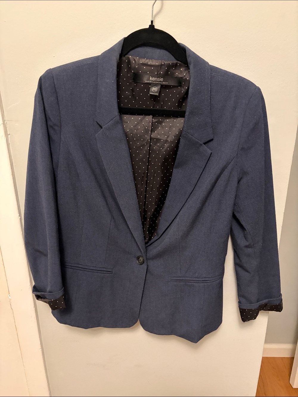 Kensie Blue Single-Button Tailored Blazer
